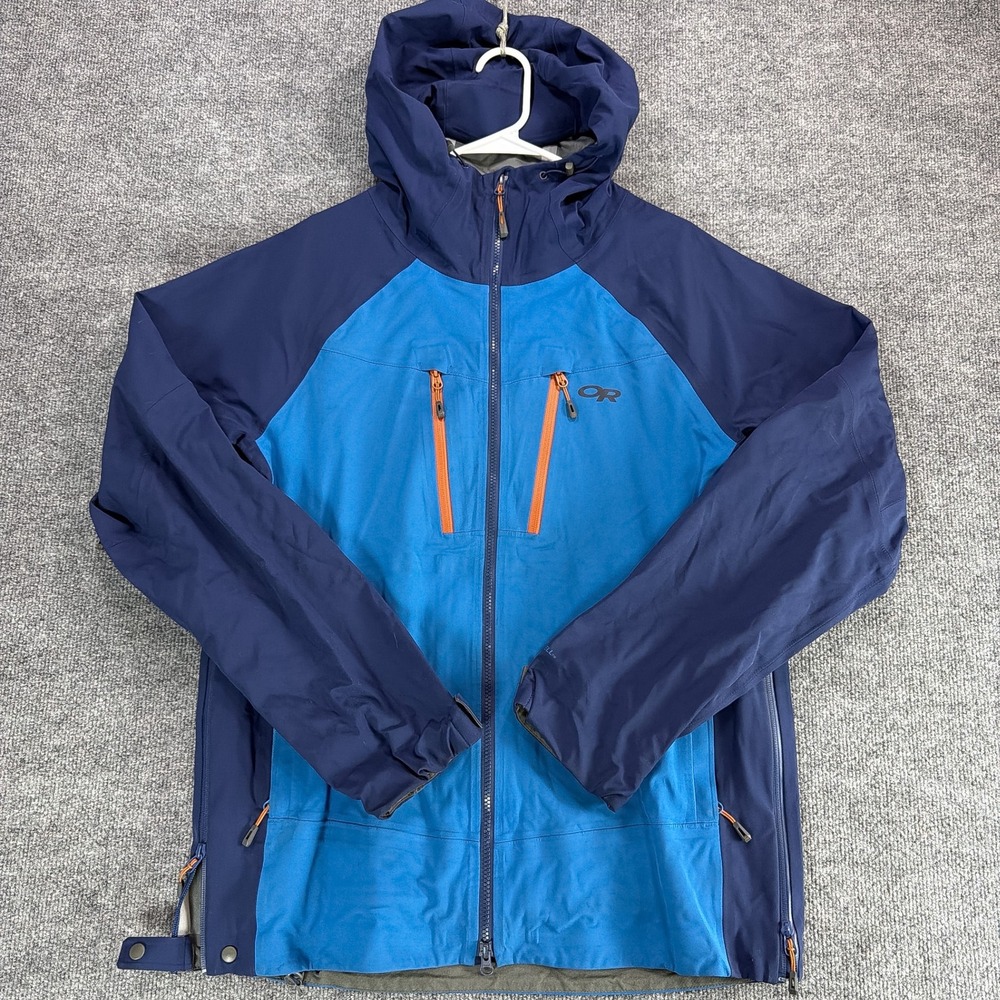 Outdoor Research Skyward II Jacket Mens Large Blue AscentShell Waterproof Hooded